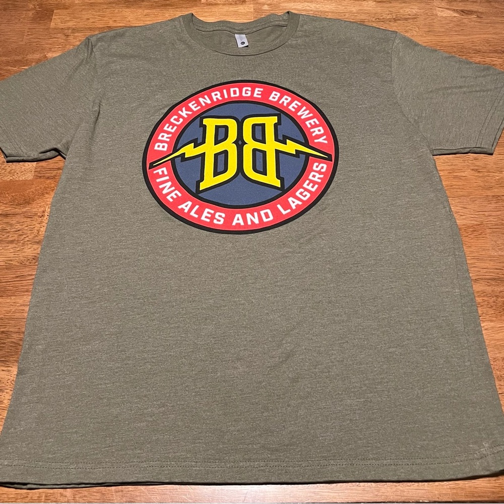 Graphic T-Shirt - Breckenridge Brewery - Olive Green - Men's Large